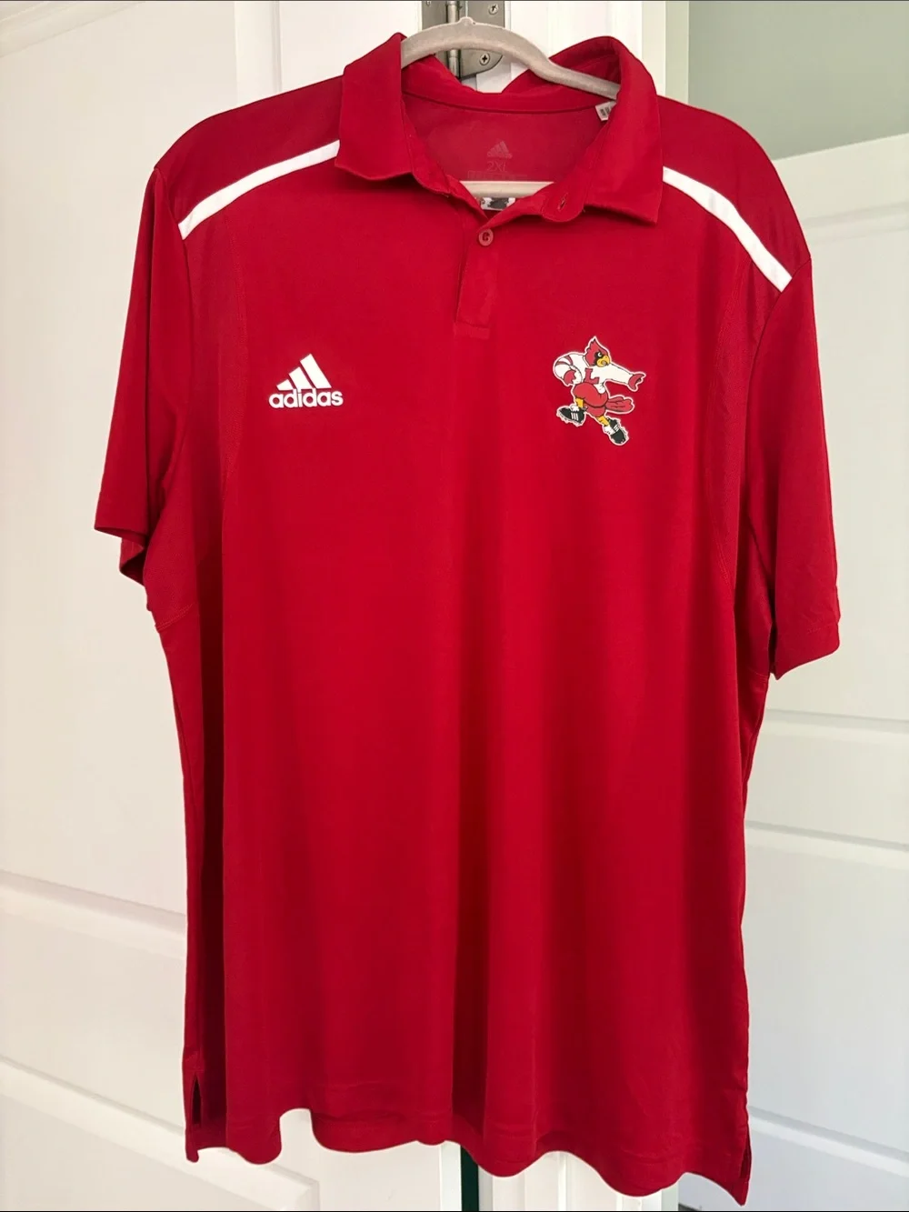 adidas Red University of Louisville Polo